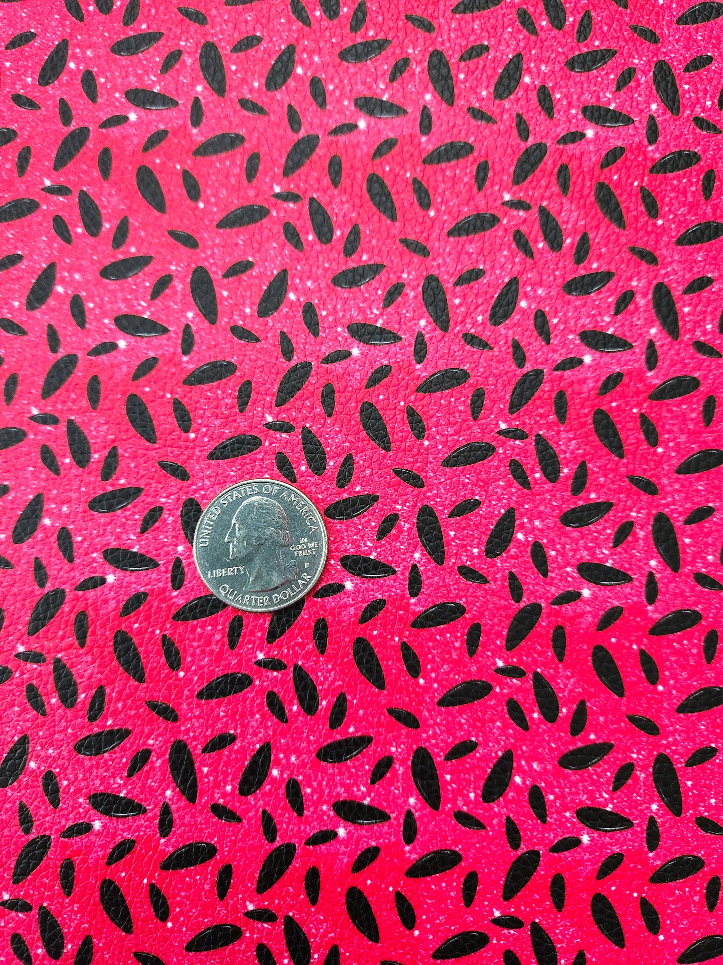 Glittery Watermelon Seeds 9x12 faux leather sheet
