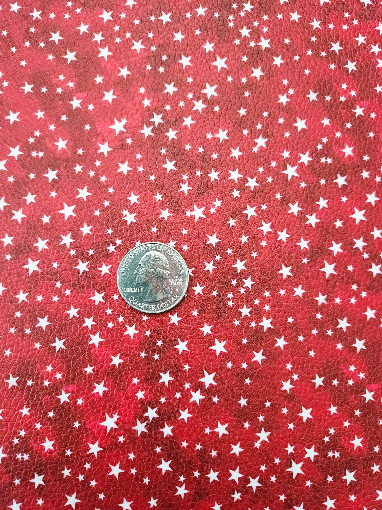 Textured Red Stars 9x12 faux leather sheet