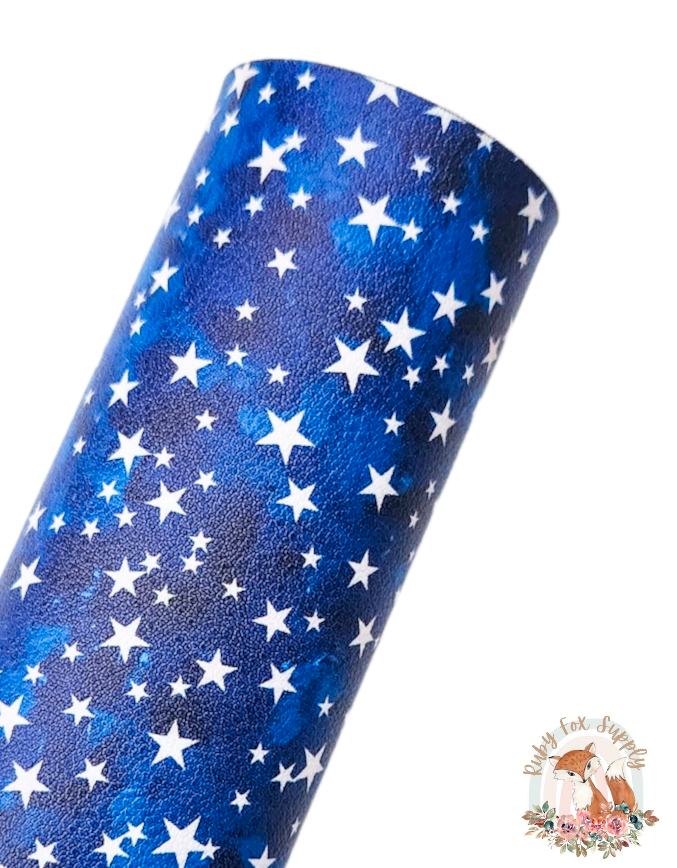 Textured Blue Stars 9x12 faux leather sheet