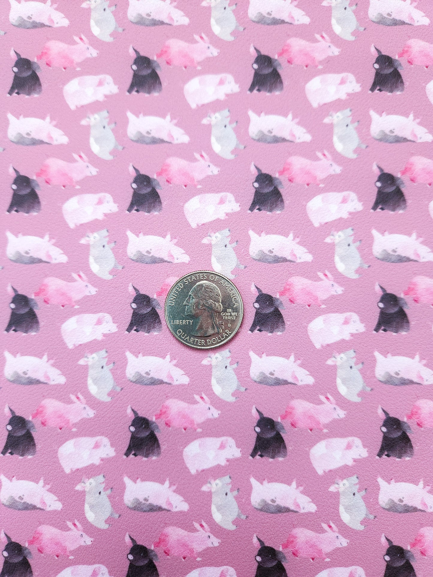 Colored Pigs 9x12 faux leather sheet
