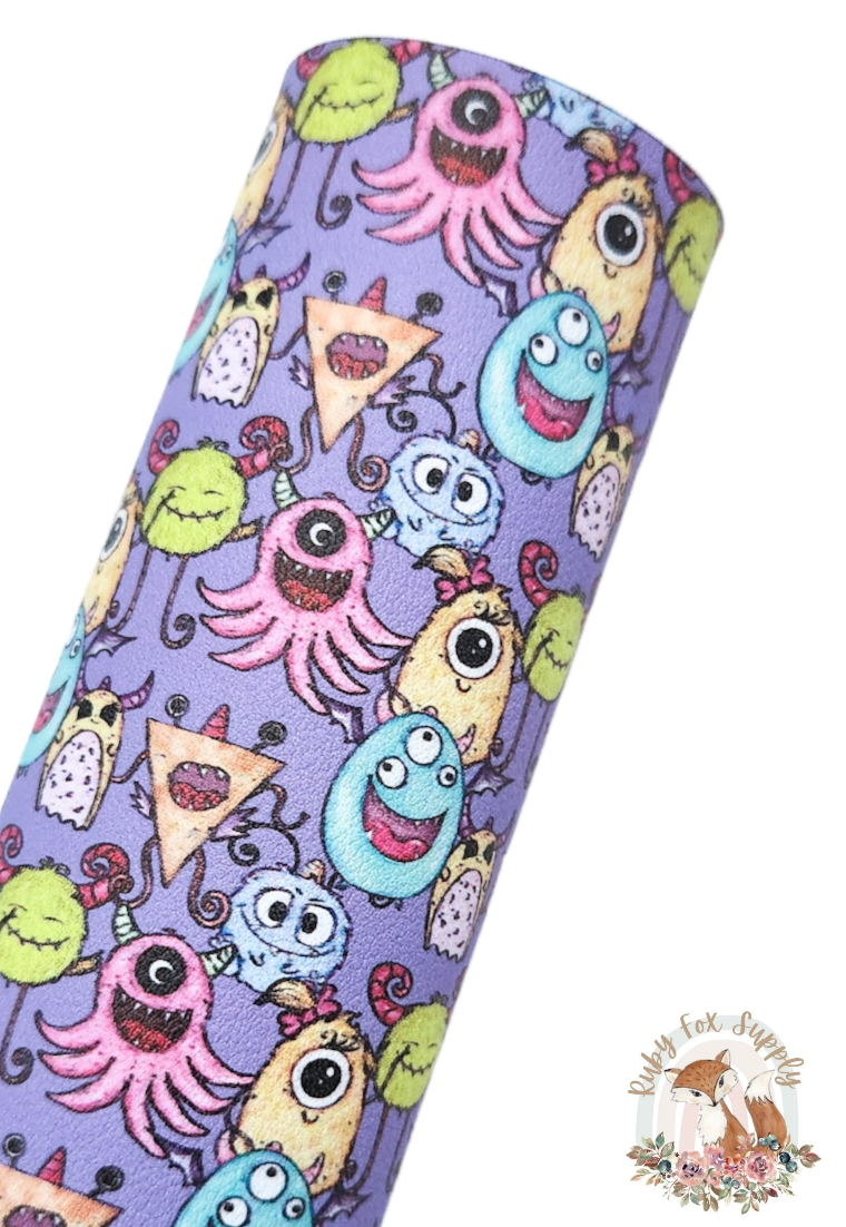 Silly Monsters 9x12 faux leather sheet